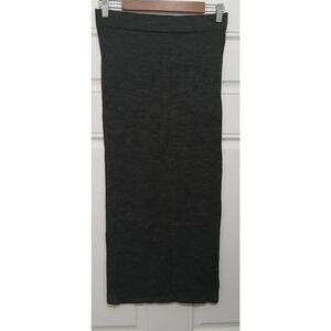 Zara womens medium fine wool long maxi pencil skirt dark gray